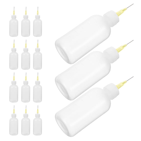 HOOWIFFY Fine Tip Glue Bottles Plastic for Crafting and Storage 15Pcs