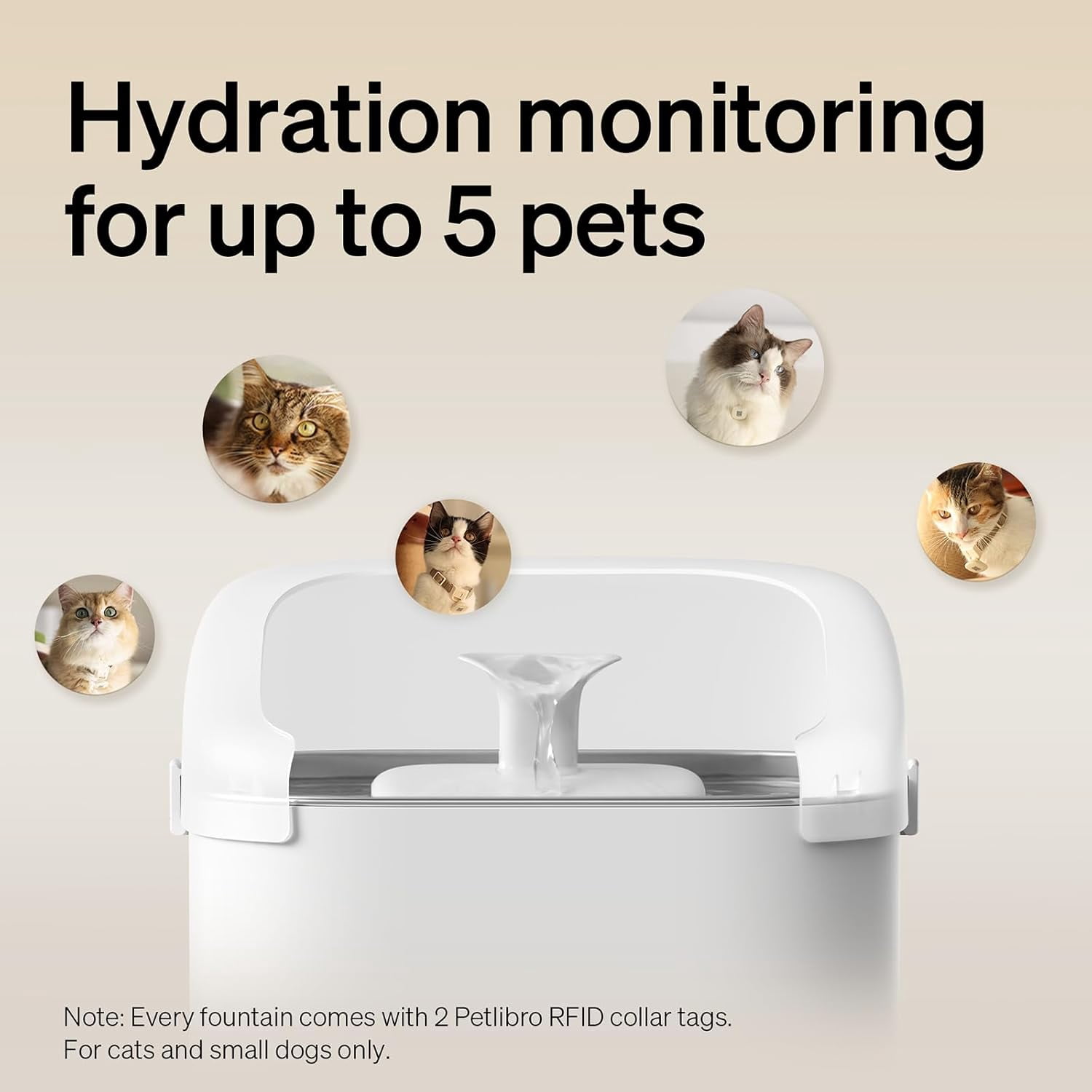 Smart RFID Cat Water Fountain 3L Stainless Steel with App Control for Multi-Pet Hydration Tracking