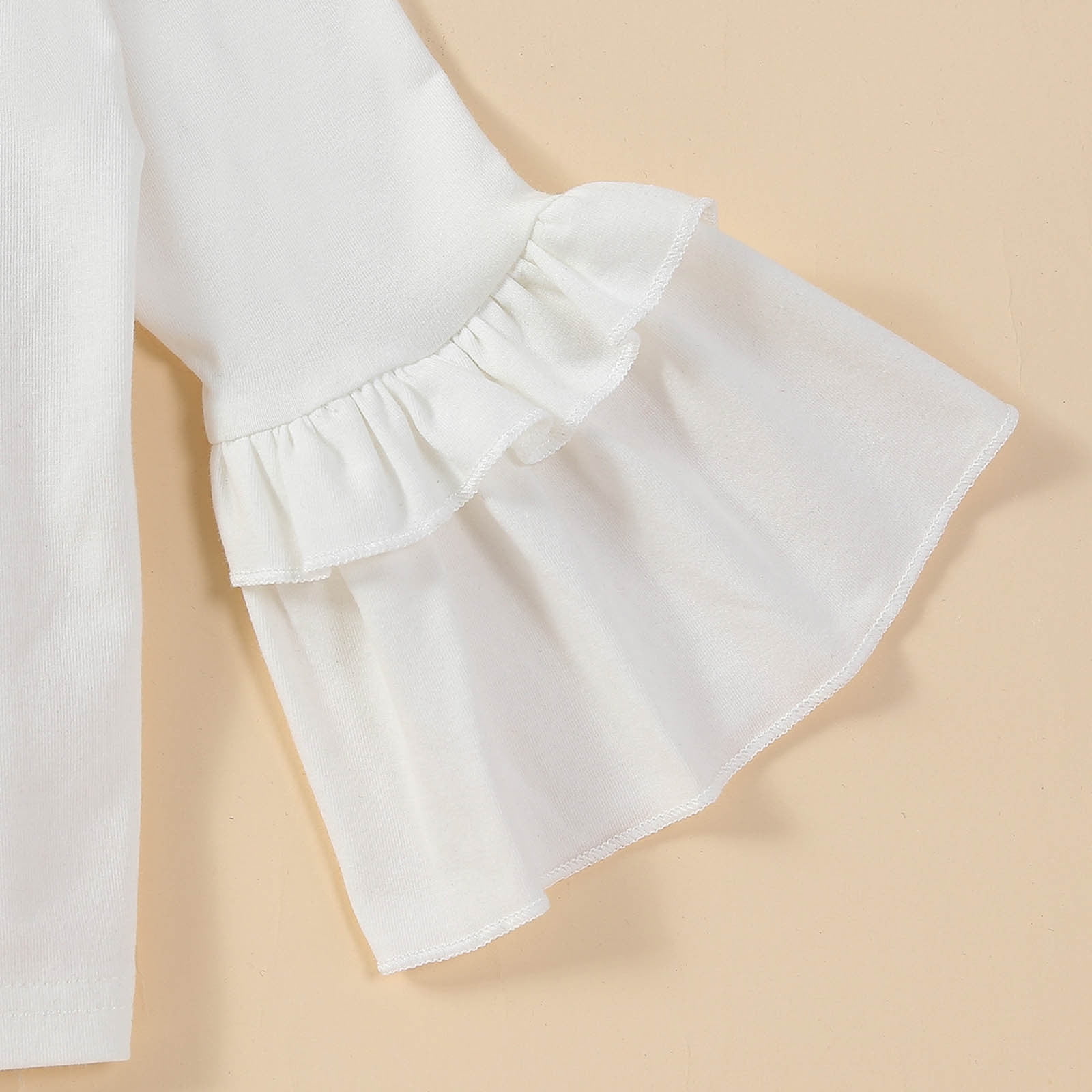 Gelikeya Baby Girl First Valentines Day Outfit Flare Sleeve Tops Pants Belt 3 Piece Cute Hearts Birthday Spring Fall Clothes, X01 White & 12-18 Months