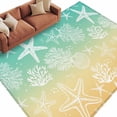 thumbnail image 6 of Teal Yellow Ombre Coastal Area Rug 5x7 Washable Rug Non Slip Sea Nautical Summer Beach Starfish Coral Large Area Rug Soft Stainresistant Indoor Floor Carpet for Bedroom Home Office Dining Room, 6 of 8