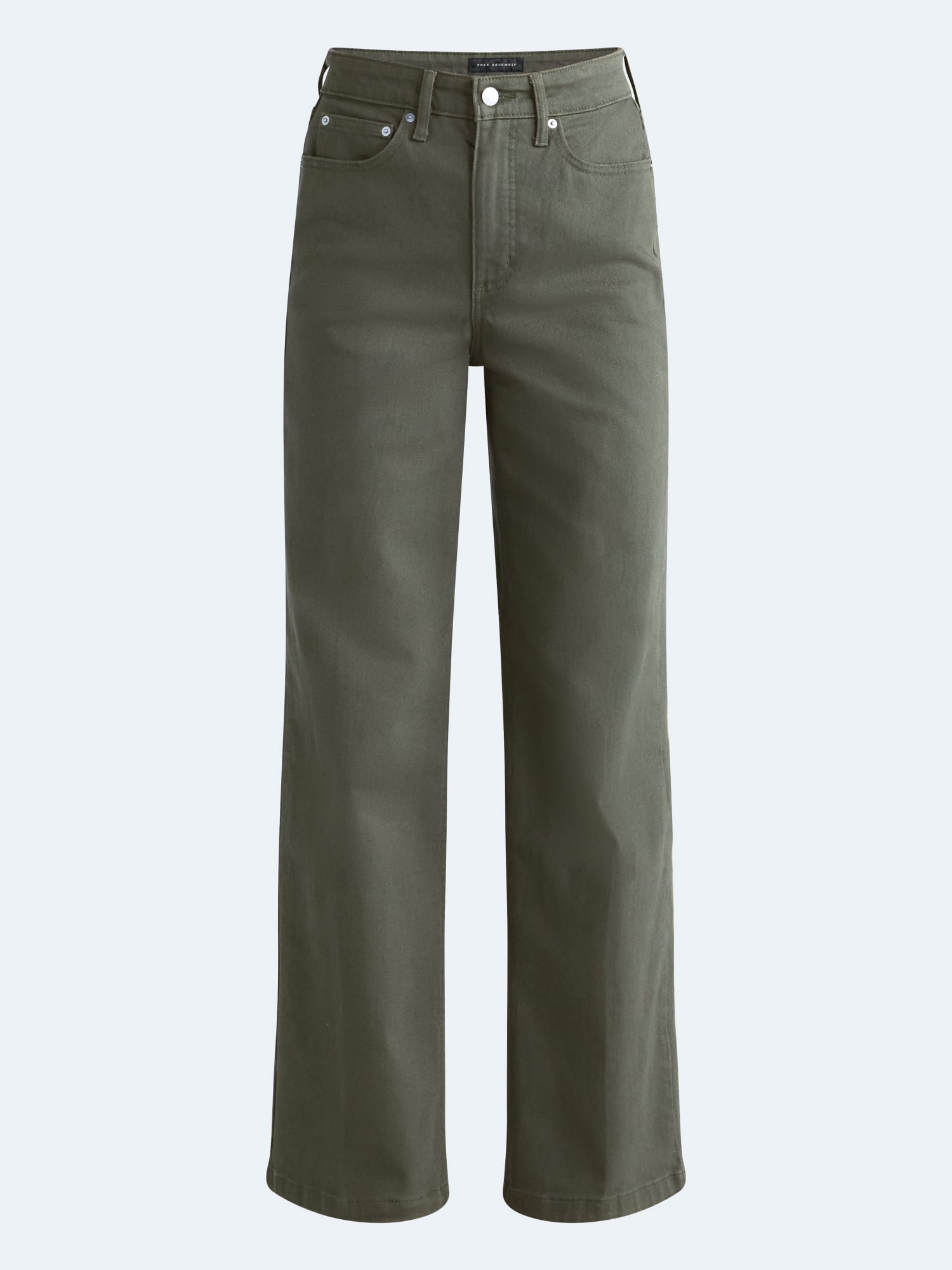 Free Assembly Women's and Women’s Plus Crease Wide Leg Trouser Jeans, 32" Inseam, Sizes 0-20