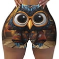 thumbnail image 2 of Sikiie Quirky Owl With Glasses Workout Shorts Women Scrunch Butt Gym Shorts Seamless High Waist Tummy Control Yoga Biker Athletic Shorts-XX-Large, 2 of 8