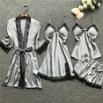 thumbnail image 3 of CHUANK 2024 Pyjamas pour Femmes Ensemble de Pyjama en Soie Ensemble de Pyjama en Satin de Soie pour Femmes Camisole Haut Nuisette Dentelle Peignoir de Nuit Tenue de Nuit Ensembles de Peignoirs, 3 of 7