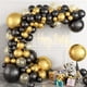 thumbnail image 1 of Decoración de cumpleaños negra y dorada, guirnalda de globos dorados, globos dorados negros y confeti para bodas, cumpleaños, despedidas de soltera y decoraciones de Halloween, 1 of 5