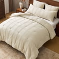 thumbnail image 5 of Regency Heights Full/Queen Size Comforter Sets, Neutral striped woven Bedding Comforter Set for All Seasons with a body pillowcase, 4-Piece, 5 of 9