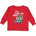 thumbnail image 3 of Inktastic Im Only Here For The Cake with Cake Slice Illustration Boys Long Sleeve Toddler T-Shirt, 3 of 5