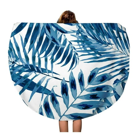 - LADDKA 60 inch Round Beach Towel Blanket Watercolor Tropical Leaves Palms Monstera Passion Fruit Beautiful Allover Travel Circle Circular Towels Mat Tapestry Beach Throw