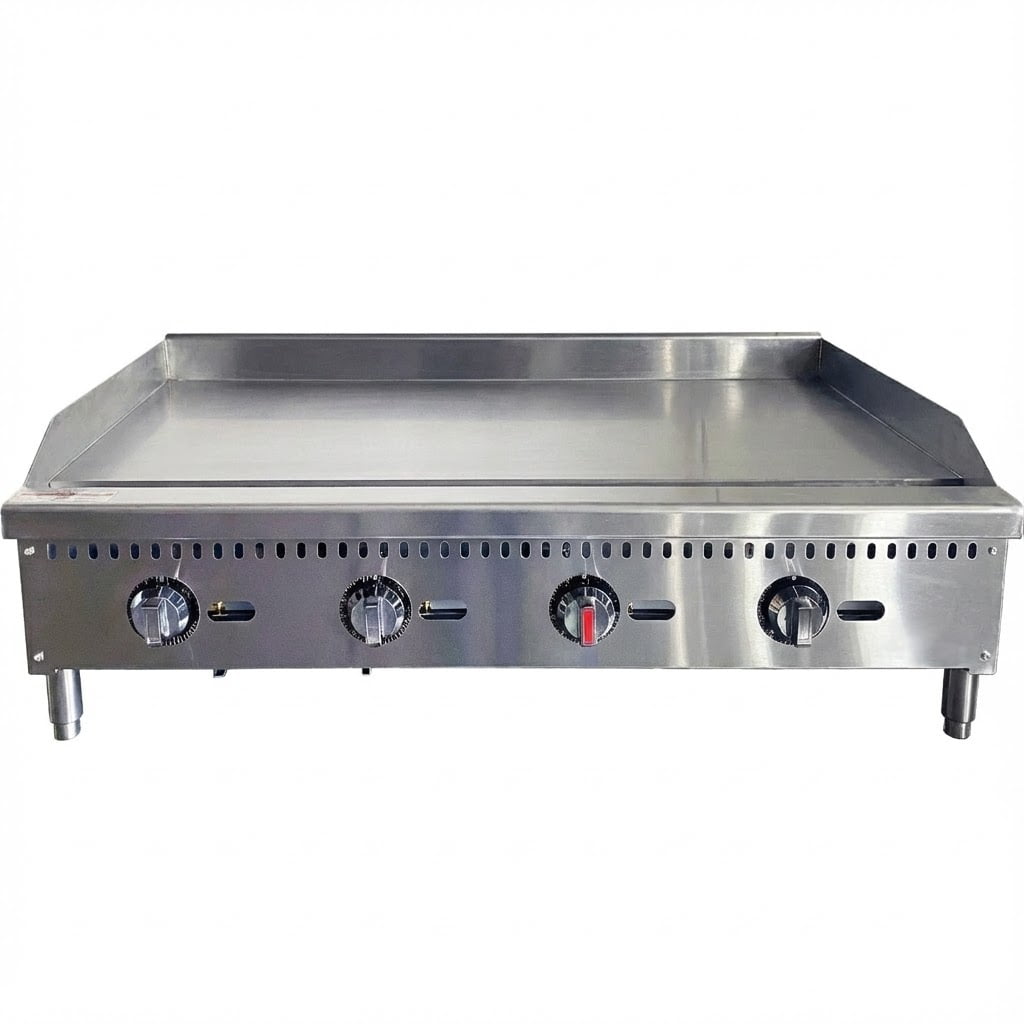 48" NSF Thermostat Gas Griddle  | 120,000 BTU Heavy-Duty Commercial Flat Top Grill