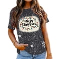thumbnail image 3 of Aofany Merry Christmas Shirt for Women Letter Pattern Cute T-Shirt Plaid Xmas Tree Casual Graphic Print Crewneck Tees Tops, 3 of 7