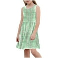 thumbnail image 5 of WRKEKC Girls Floral Print Dress Sleeveless A-Line Dress With Pockets Casual Summer Skater Dress for 3-14 Years, 5 of 8