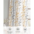 thumbnail image 6 of Yellow Grey Botanical Sheer Curtains 63 Inch Length 2 Panels Set for Living Room/Bedroom, Spring Floral Summer Farmhouse Kitchen Curtains Grommet Semi-Sheer Curtains Window Treatments 42"x63"x2, 6 of 7