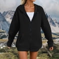 thumbnail image 2 of Godom Women Oversized Zip Up Hoodies Long Sleeve Tunic Sweatshirt Long Fleece Hoodie Jacket with Pockets, 2 of 7