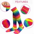 thumbnail image 3 of Women's Colorful Variety Design Assorted Knee High Stocking Socks, Rasta Marij (6 Pairs), 3 of 9