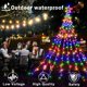 thumbnail image 3 of Decoraciones navideñas al aire libre Luces de cascada Regalo de luz de árbol, Enchufe en alambre Transparente Impermeable Decoración de luz de patio para el hogar Árbol de Navidad Boda Patio Porche D JAMW  Sencillez, 3 of 5