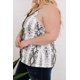 thumbnail image 2 of ABPHQTO Camiseta de tirantes de espagueti con empalme de encaje de piel de serpiente de talla grande dorada para mujer, 2 of 5