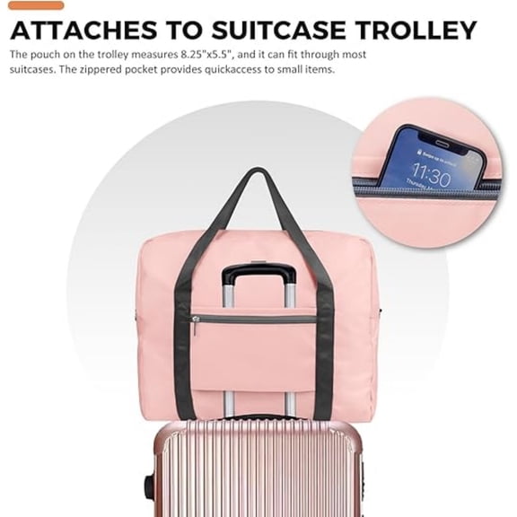 Personal Item Bag 18x14x8 Underseat Travel Duffel Bag Carry on Luggage for Women and Men 30L (With Shoulder Strap)