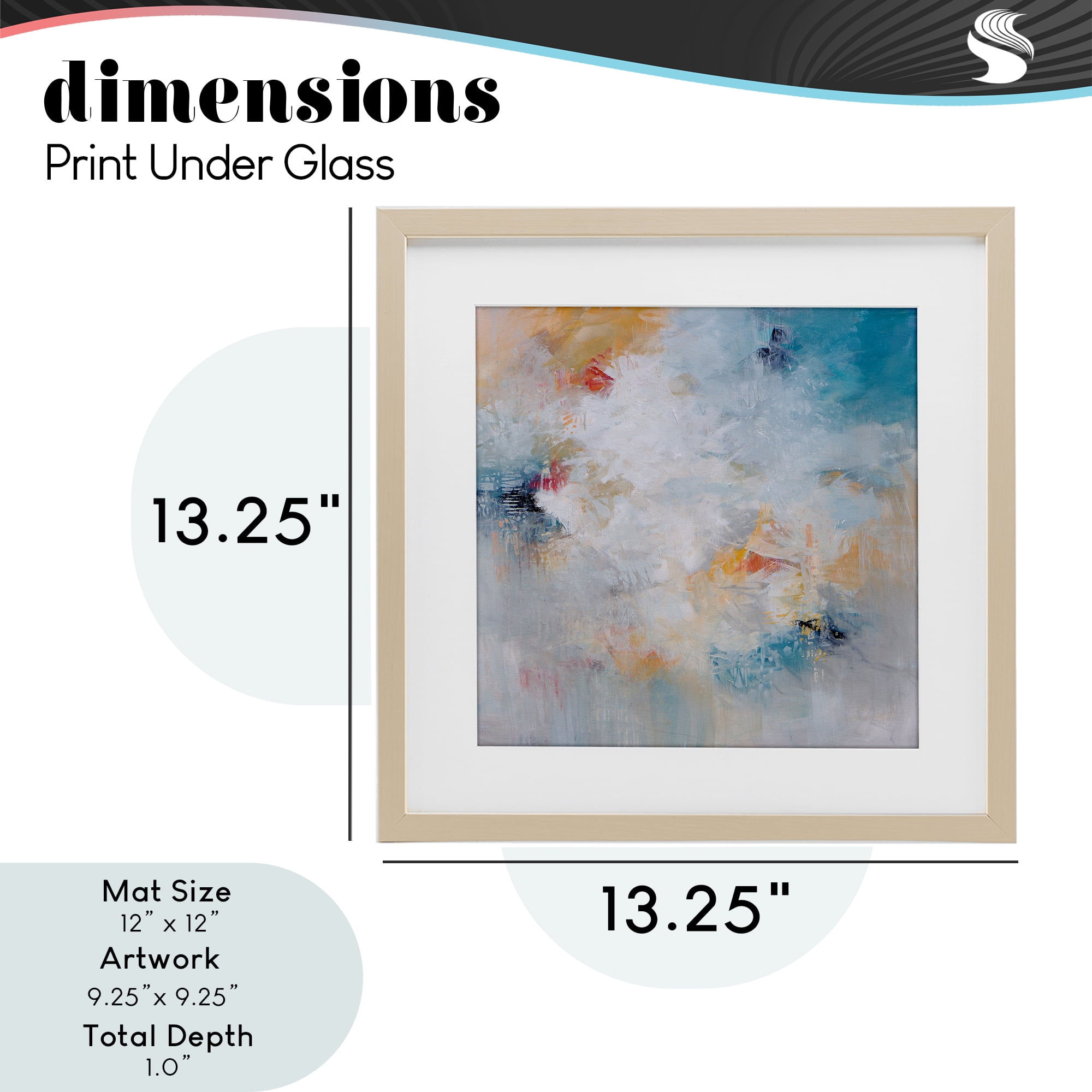Veiled Dance Abstraction Birch Framed Print Under Glass, design by Karen Hale