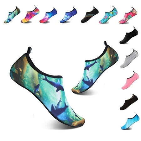 YALOX Water Shoes Womens Mens Outdoor Beach Swimming Aqua Socks Quick-Dry Barefoot Shoes Surfing Yoga Pool Exercise(SY-green,3637EU)