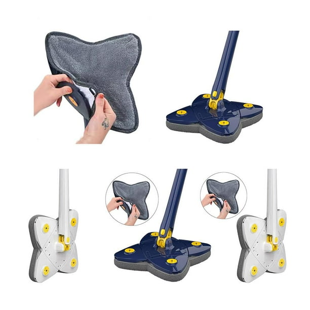 Trapeador de limpieza 360 giratorio Squeeze Floor Cloth para esquina de puerta automática (B)