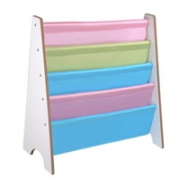 Yescom Wood Kids Book Shelf Sling Storage Rack Organizer Bookcase Display Holder White