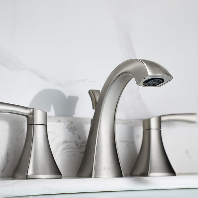 Vinnova Abbie Two-Handle Widespread Bathroom Faucet - Polished Chrome, 8" Centerset, Solid Brass