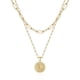 thumbnail image 1 of Collar Ursteel con inicial en L chapado en oro de 14 quilates con capas de 18 cm, 1 of 7