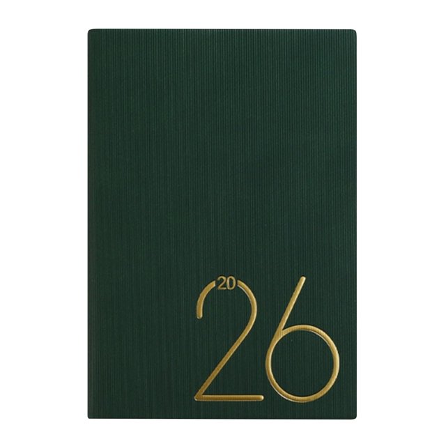 2026 Planner, 2026 A5 Daily Planner – PU Handmade Leather Hardcover, Schedule & Time Management Notebook, Weekly & Monthly Planner, 156Sheets/312Pages for Work, Office Planning(Green,8.5x5.8")