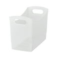 thumbnail image 2 of (2 pack) Mainstays 12 Qt Clear Plastic Storage Bin Organizer with Carrying Handles, Narrow Rectangular Utility Container for Pantry, Closet, Cabinet and Shelf Storage, 2 of 15