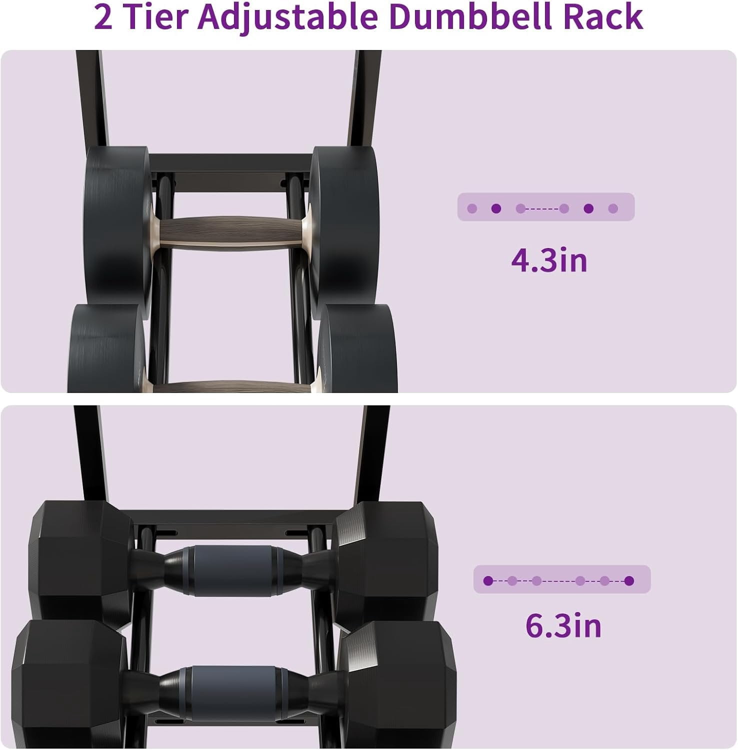 Dumbbell Rack, Gym Storage Rack, Weight Rack for  Gym, Dumbbells, Kettlebells, Yoga Mats &  Space-Saving  Gym Organizer