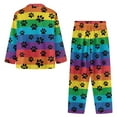 thumbnail image 7 of SEANATIVE Rainbow Stripes Button Up Pajamas for Women Dog Paws Womens Pajama Sets Pants with Pockets Size XL Long Sleeve Women Pajama Set of 2 Women Pjs Soft Night Suits, 7 of 7