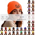 thumbnail image 3 of PureCasa Beanies Hat for Women Halloween Pumpkin Embroidered Knitted Beanie Hat Winter Thick Warm Soft Cute Hat for Halloween, 3 of 7