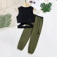 thumbnail image 4 of Uxgjfwu Girls Summer Outfits Printed Sleeveless Tops Round Neck Collar Tank Top Long Pants Sets 2 Piece Set, Sizes 6-14,Green, 4 of 8