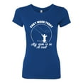 thumbnail image 2 of Wild Bobby, Can't Work Today My Arm Is In A Cast, Fishing, Women Slim Fit Junior Tee, Royal, Small, 2 of 5