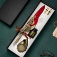 thumbnail image 3 of 1 Set 0.5mm Smooth Writing Quill Pen Set Eye-catching Copper Glittering Signature Quill Pen Ink Set for Office, 3 of 7