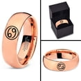 thumbnail image 4 of Tungsten Horoscope Cancer Band Ring 7mm Men Women Comfort Fit 18k Rose Gold Dome Polished Size 12, 4 of 4