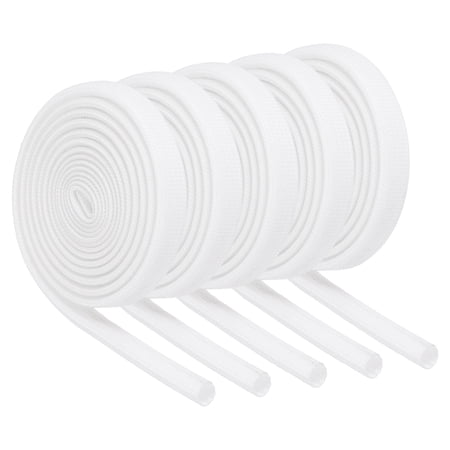 Uxcell 5Pcs Wire Insulation Braid Fire Sleeve 5.28Ft-5mm ID White High Temp Silicone Coated Fiberglass Sleeving