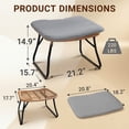 thumbnail image 4 of Tappio Foldable Ottoman Stool, All Weather Wicker Footstool with Cushion and Non-Slip Pads, Outdoor Seating Footrest for Bedroom, Living Room, Porch, Balcony, Gray, 4 of 8
