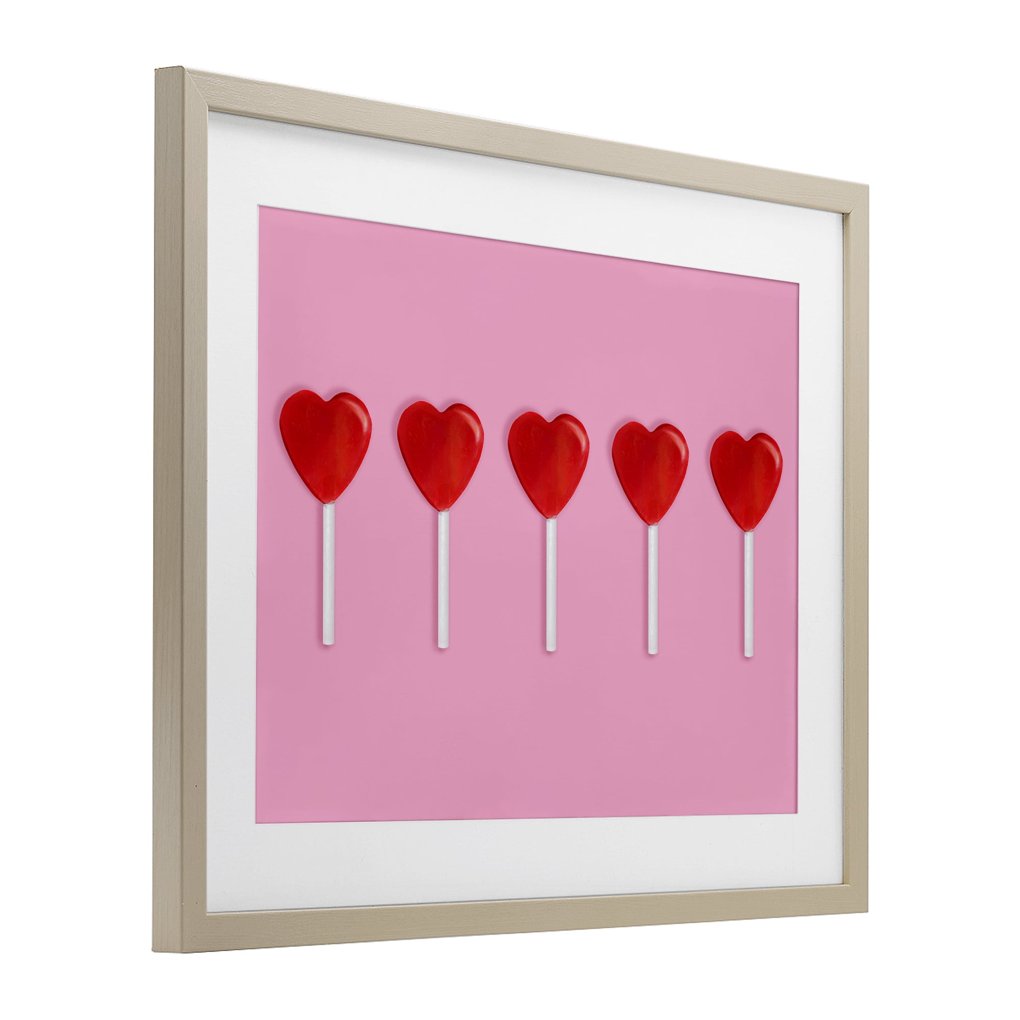 Stupell Industries Valentine's Heart Pops Birch Framed Print Under Glass, design by LISH Creative