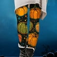 thumbnail image 2 of Herrnalise Halloween Leggings for Women Brushed Halloween Leggings Ankle Length Seasonal Printed Leggings High Waist Stretchy Warm Thermal Pants Tights Orange Graphic Tees for Women For S-2XL, 2 of 5