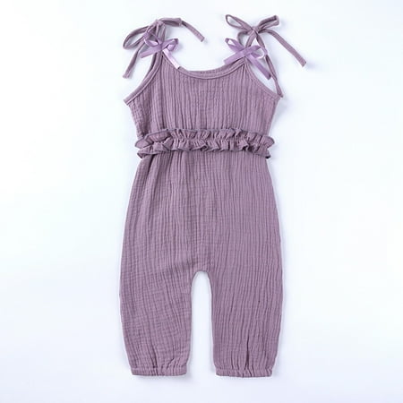 

Sodopo Baby Pajamas Summer Girls Infant Jumpsuit Overalls Cotton Linen Ruffles Kids Romper Clothing Boy Girl Pajamas Bodysuit Toddler Jacket
