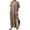 Camel, variant on CIENVNSTG Women's Summer Casual Loose Cotton Linen Dress Fashionable Short Sleeve Long Maxi Dress Green M