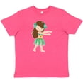thumbnail image 3 of Inktastic Brown Haired Hula Girl Youth T-Shirt, 3 of 5