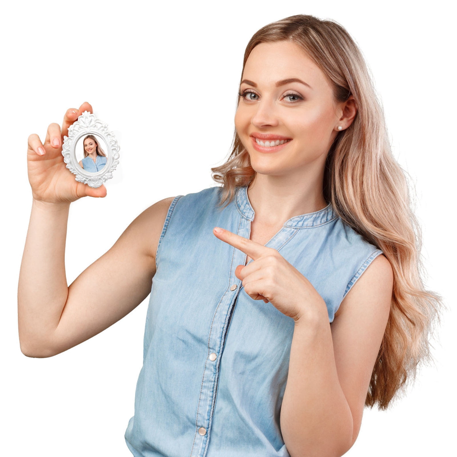 RKZDSR Mini Resin Antique Photo Frame, 2.8 x 2.1 Inch, Vintage