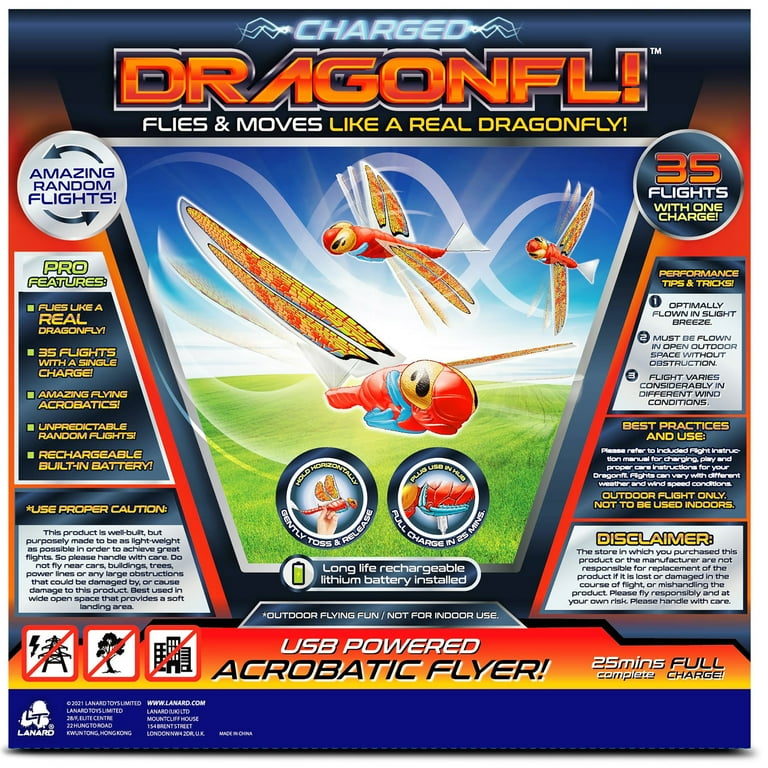 Lanard: Dragonfly! - USB Powered Flying Toy, Moves Like A Real