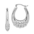 thumbnail image 1 of 925 Sterling Silver Oval Hoop Earrings, 1 of 6