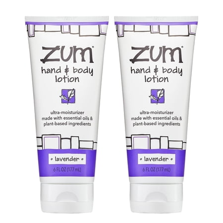 Zum by Indigo Wild Hand & Body Lotion - Natural Hand Lotion for Dry Hands - Body Lotion for Women & Men - Body Moisturizers Include Shea Butter, Jojoba Oil & More - Lavender Scent - 6 fl oz (2 Pack)