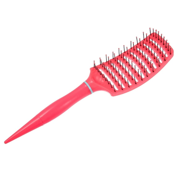 1Pc Wide Curved Vented Hair Brush Detangle Brush for Tangles and Knots for Men and Women Rose Red
