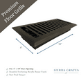 thumbnail image 3 of Sierra Grates 4” x 12” Contemporary Design Floor Register - Metallic Bronze color,  with Air Filter  - Vent Cover for Home Floor, Rectangle, 3 of 9