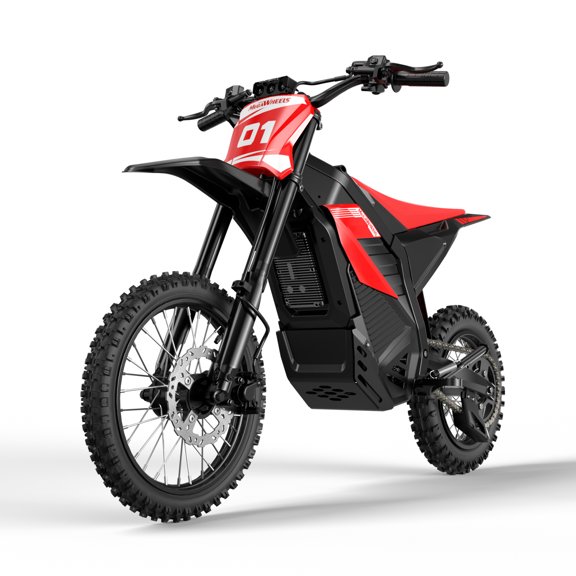 BOAAIZ Electric Dirt Bike for Teens Adults, 3550W Peak, 40MPH & 53Miles , 48V/26AH Battery, 14"/12" Tire, Full Suspension Mountain Off-Road E Dirt Bike Age 13 