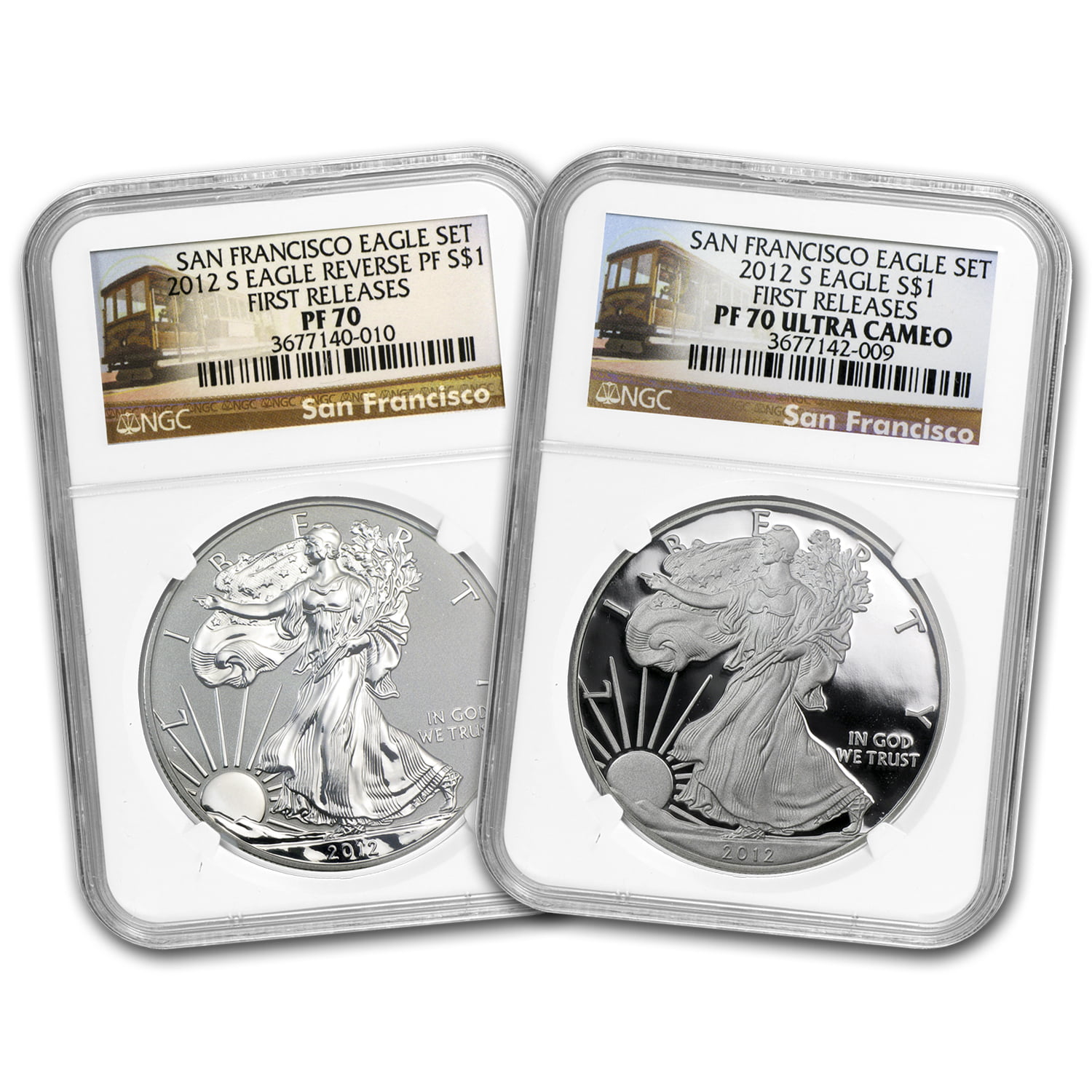 2012 San Francisco Mint 75th Anniversary 2 Coin Special Proof Silver Eagle set 